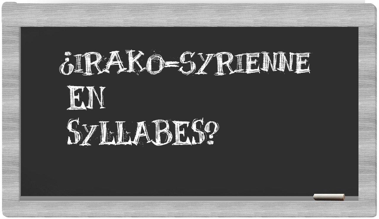 irako-syrienne in syllables