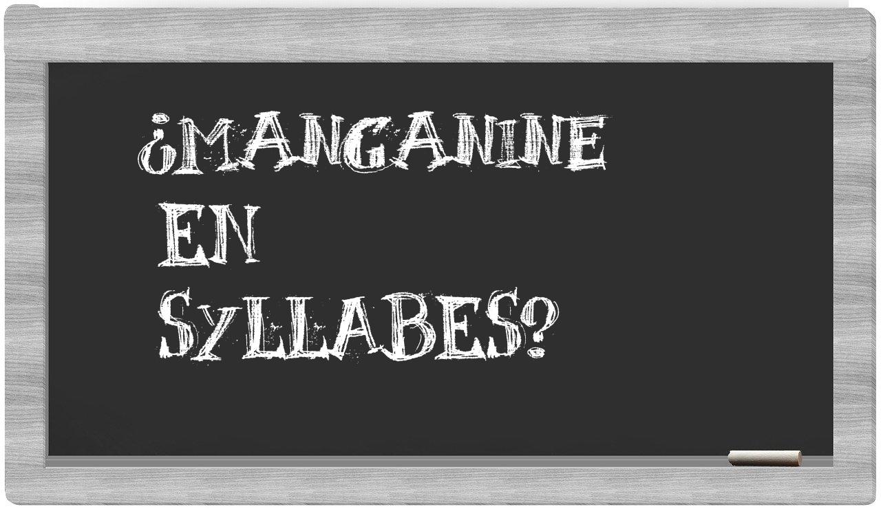 ¿manganine en sílabas?