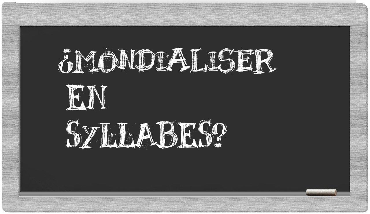 ¿mondialiser en sílabas?