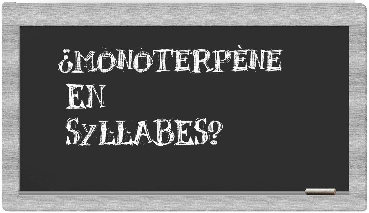 monoterpène in syllables