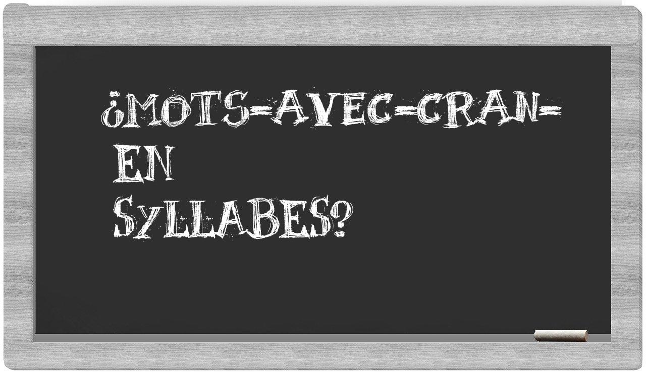 ¿mots-avec-Cran- en sílabas?