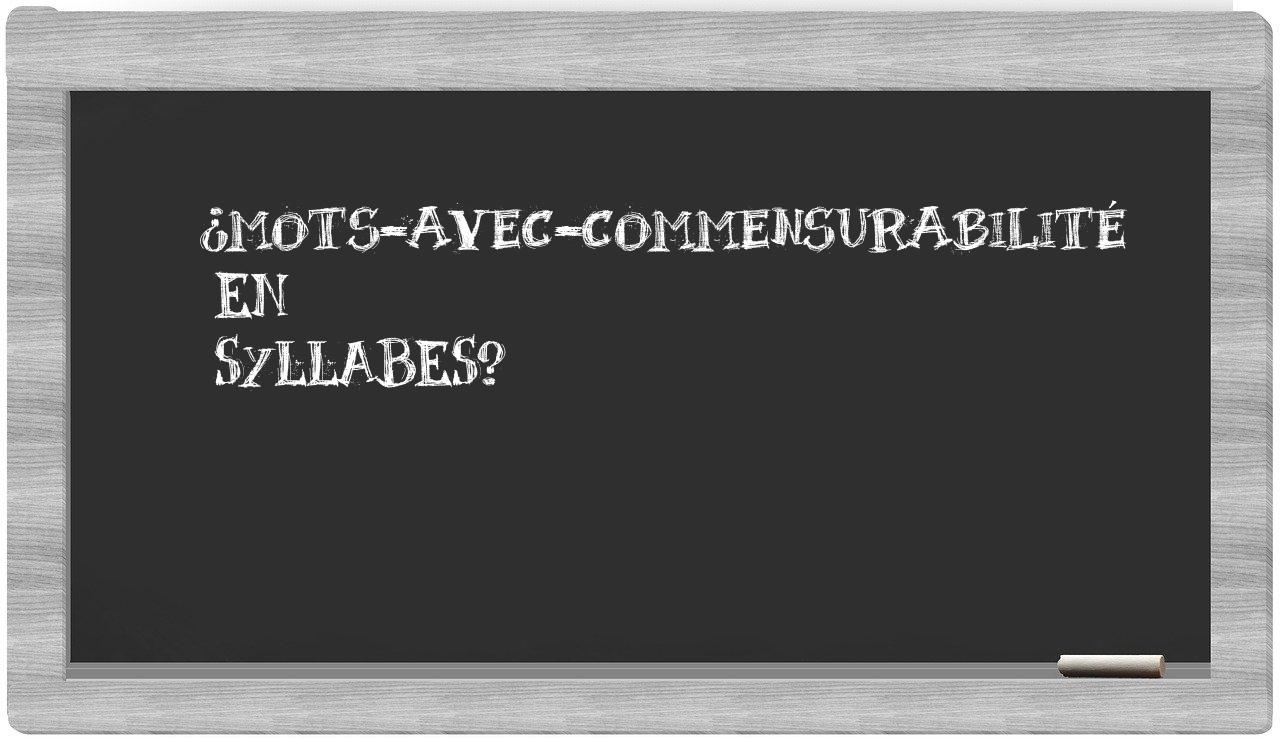 ¿mots-avec-commensurabilité en sílabas?