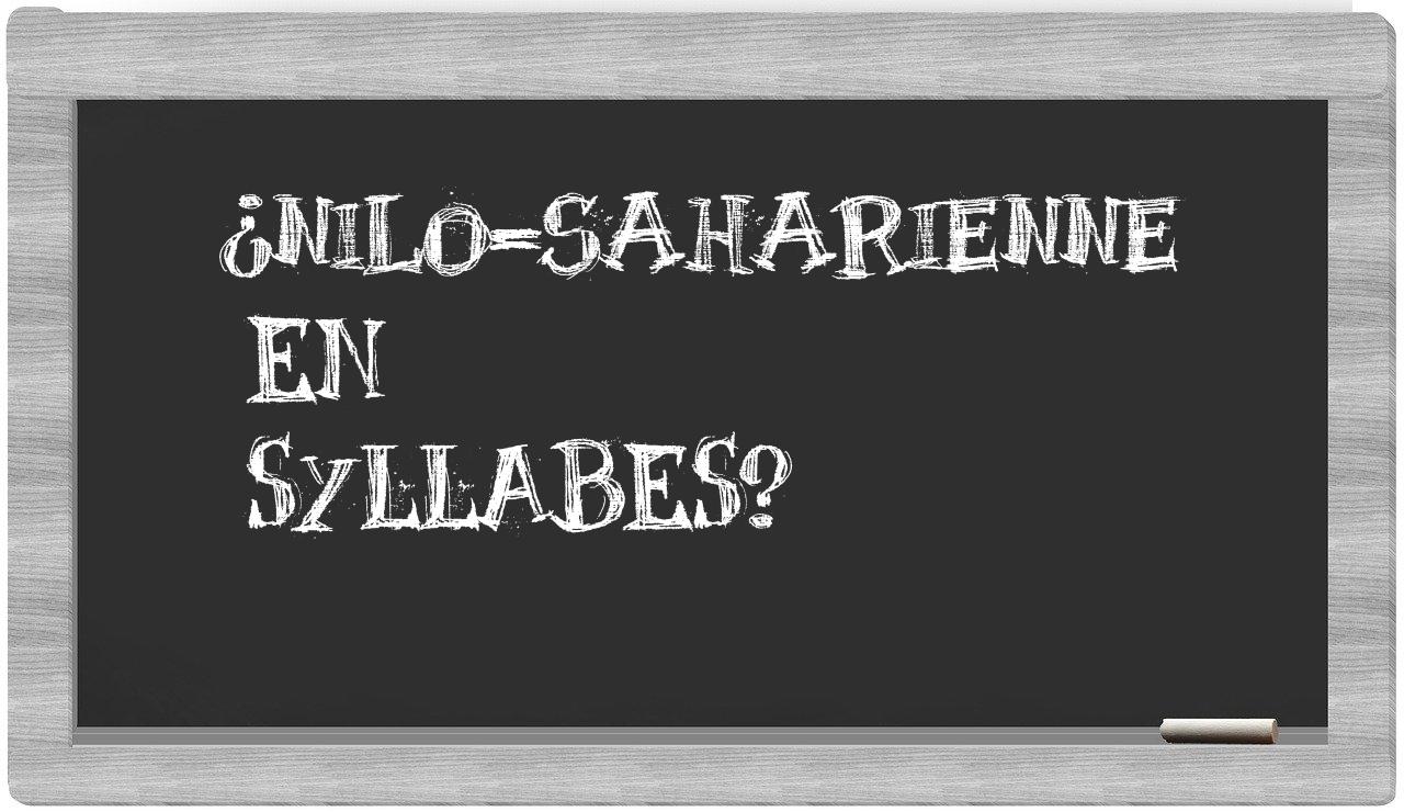 ¿nilo-saharienne en sílabas?