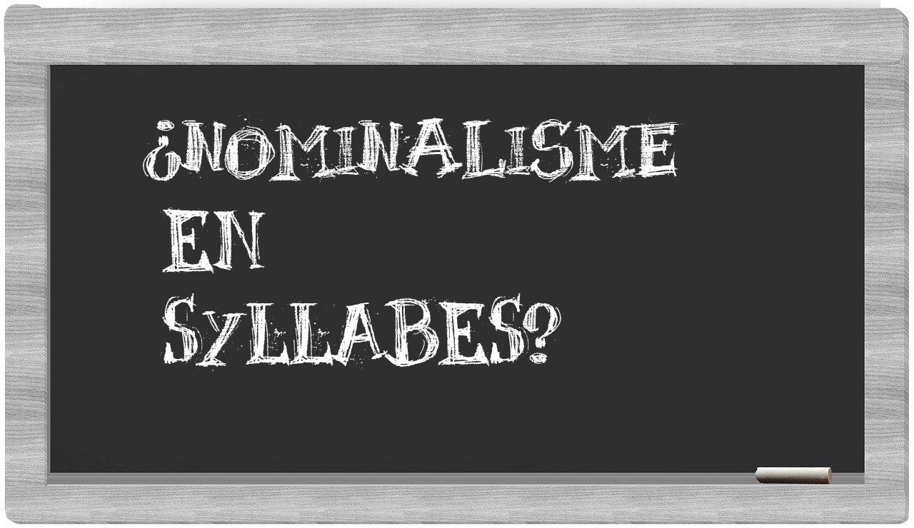 ¿nominalisme en sílabas?