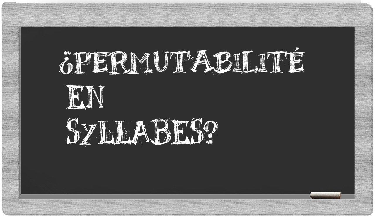 permutabilité in syllables
