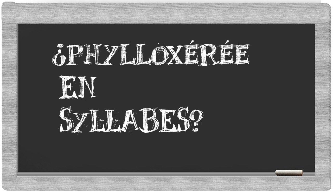 ¿phylloxérée en sílabas?