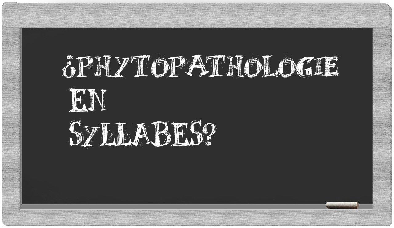 ¿phytopathologie en sílabas?