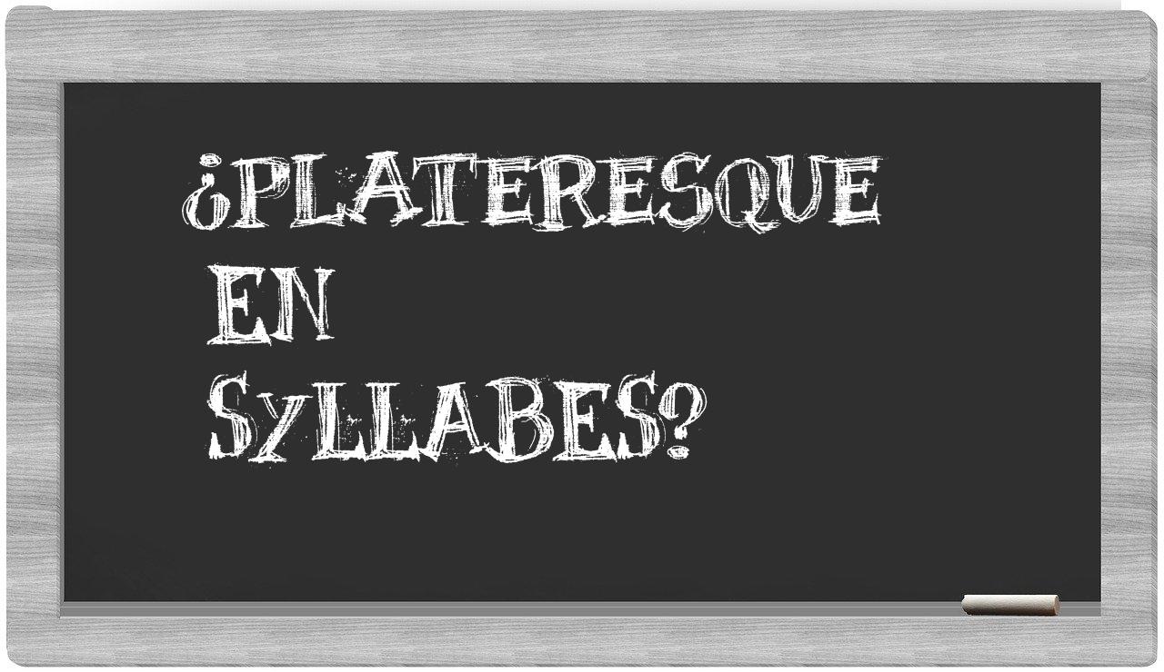 plateresque in syllables
