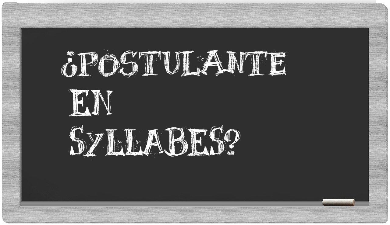 postulante in syllables