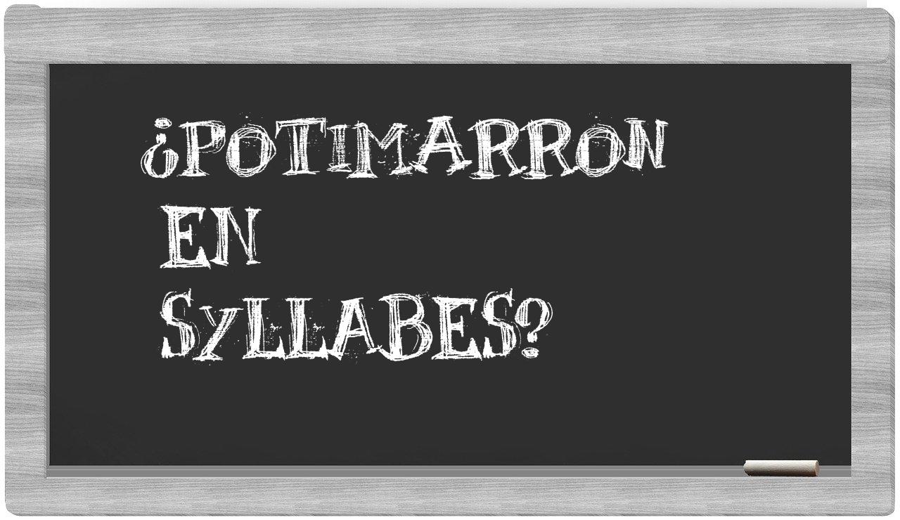 potimarron in syllables