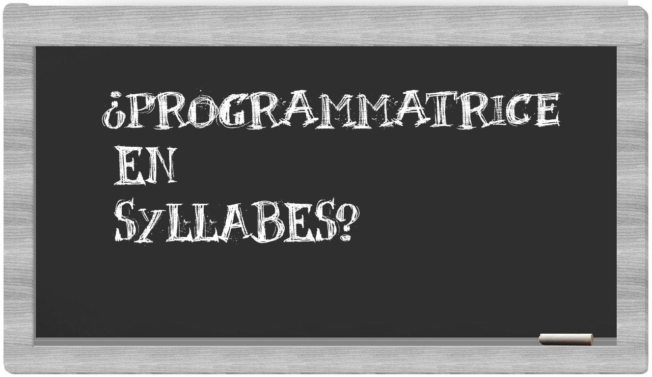 programmatrice in syllables