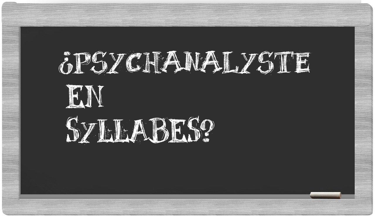 psychanalyste in syllables