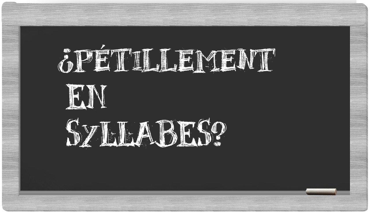 pétillement in syllables